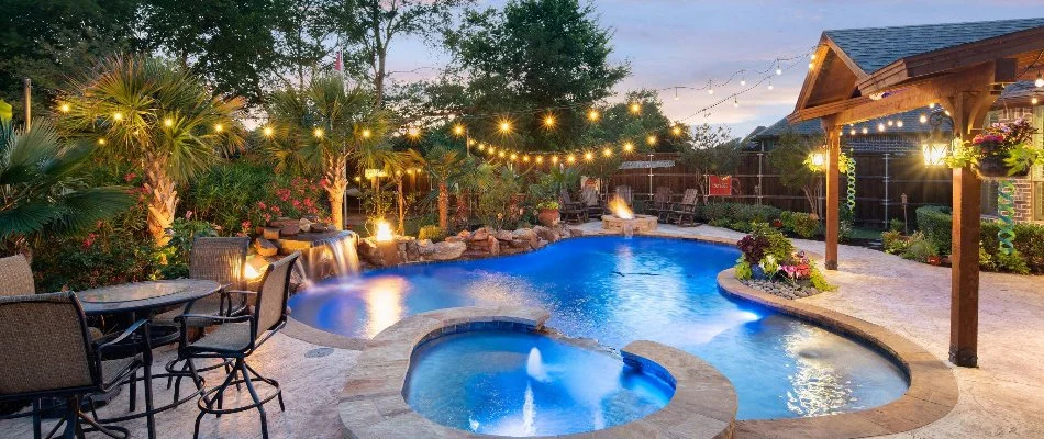 Big backyard with pool in McKinney, TX.